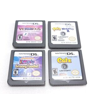 Nintendo DS Lot of 4 Games Catz Petz Nursery 2‎ Victorious iCarly Groovy TESTED